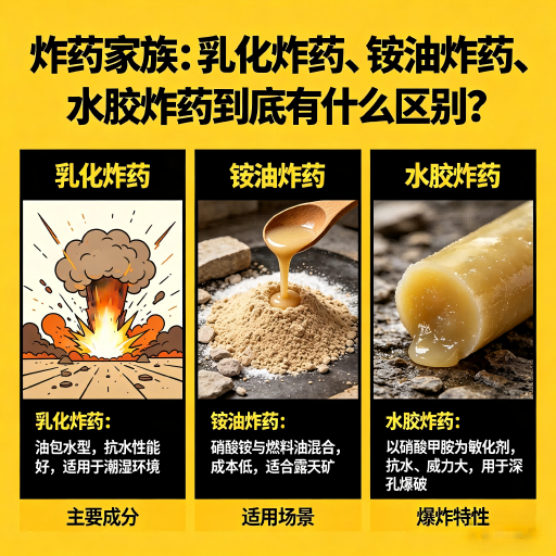 安岳炸药家族：乳化炸药、铵油炸药、水胶炸药到底有什么区别？